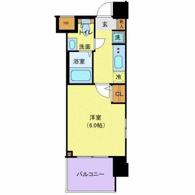 GENOVIA白金台GREENVEIL(1K/3階)の間取り写真