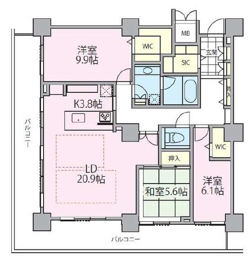 ROYAL PARKS TOWER MINAMISENJU(3LDK/37階)の間取り写真
