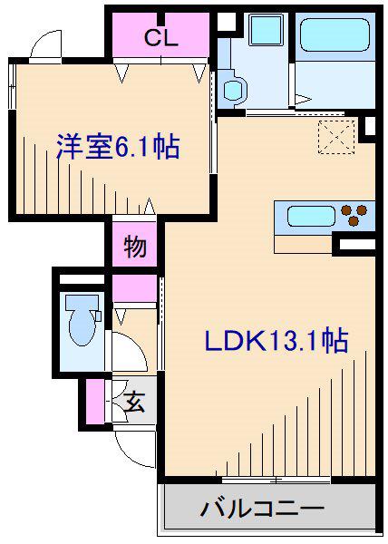 キャトルセゾン(1LDK/1階)の間取り写真