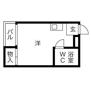 アパートメント摂津(ワンルーム/3階)の間取り写真