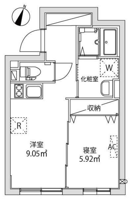 GRANDRESIDENCE ASAGAYA(1DK/1階)の間取り写真