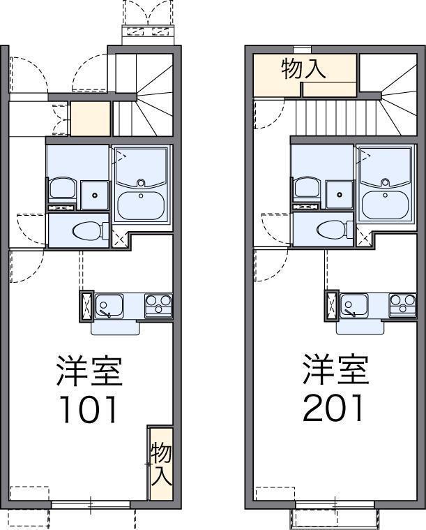 レオネクストエストロワールドゥ(1K/2階)の間取り写真