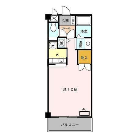 コッジィーコートFUKATA(ワンルーム/1階)の間取り写真