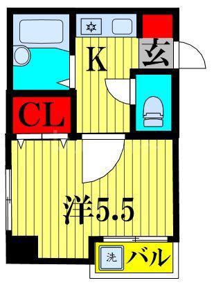 デシマルビル3(1K/1階)の間取り写真