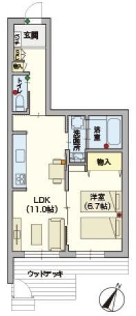 BELLE FLORAISON(1LDK/1階)の間取り写真