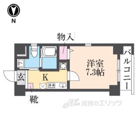 ハッピー新伊丹Ⅱ(1K/2階)の間取り写真