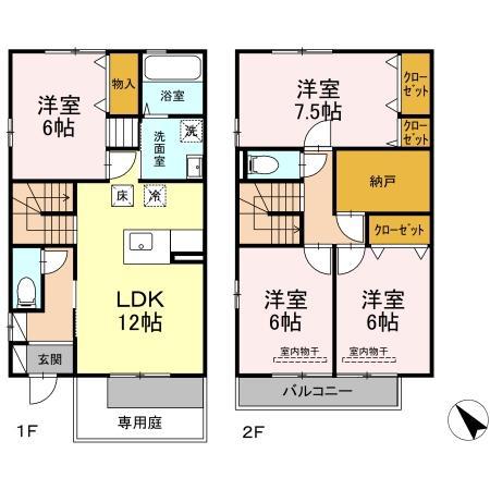 ディアコート(4LDK/1階)の間取り写真