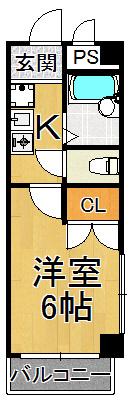 ワンズ仁川(1K/2階)の間取り写真