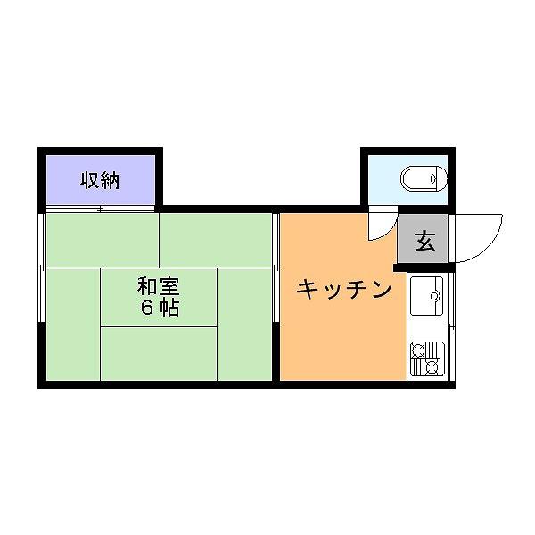 第二小林荘(1K/1階)の間取り写真
