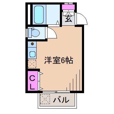 パティオ(ワンルーム/2階)の間取り写真