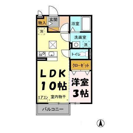 サントビーヴィレッジⅤ(1LDK/1階)の間取り写真