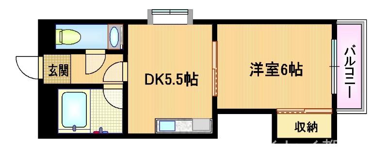 アルパ山口(1DK/5階)の間取り写真