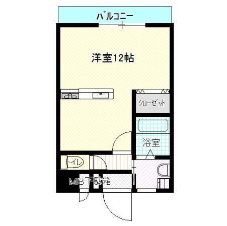 SUN FLOWER今津(1K/2階)の間取り写真