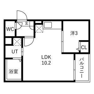 JACK NISHIKANANOIII(1LDK/3階)の間取り写真