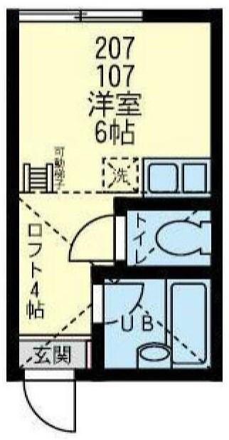 ユナイト仲通マリアージュの杜(ワンルーム/1階)の間取り写真