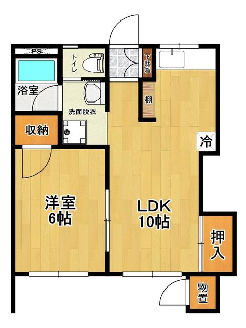 コーポあかね(1LDK/1階)の間取り写真