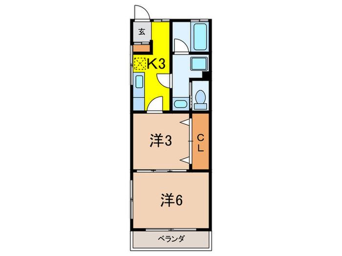 松之荘マンション(2K/2階)の間取り写真