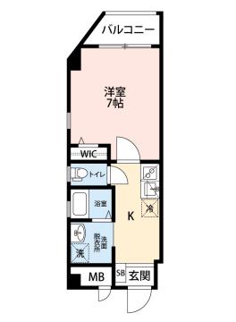 リヴェーラ上町台(1K/6階)の間取り写真