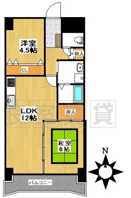 H・S TOWN(2LDK/1階)の間取り写真