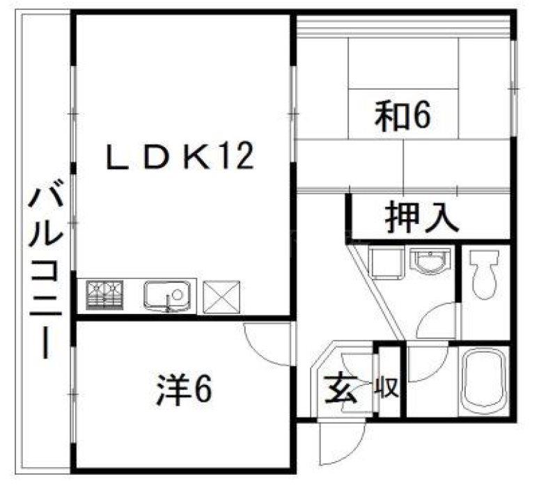 アクティ豊岡(2LDK/3階)の間取り写真