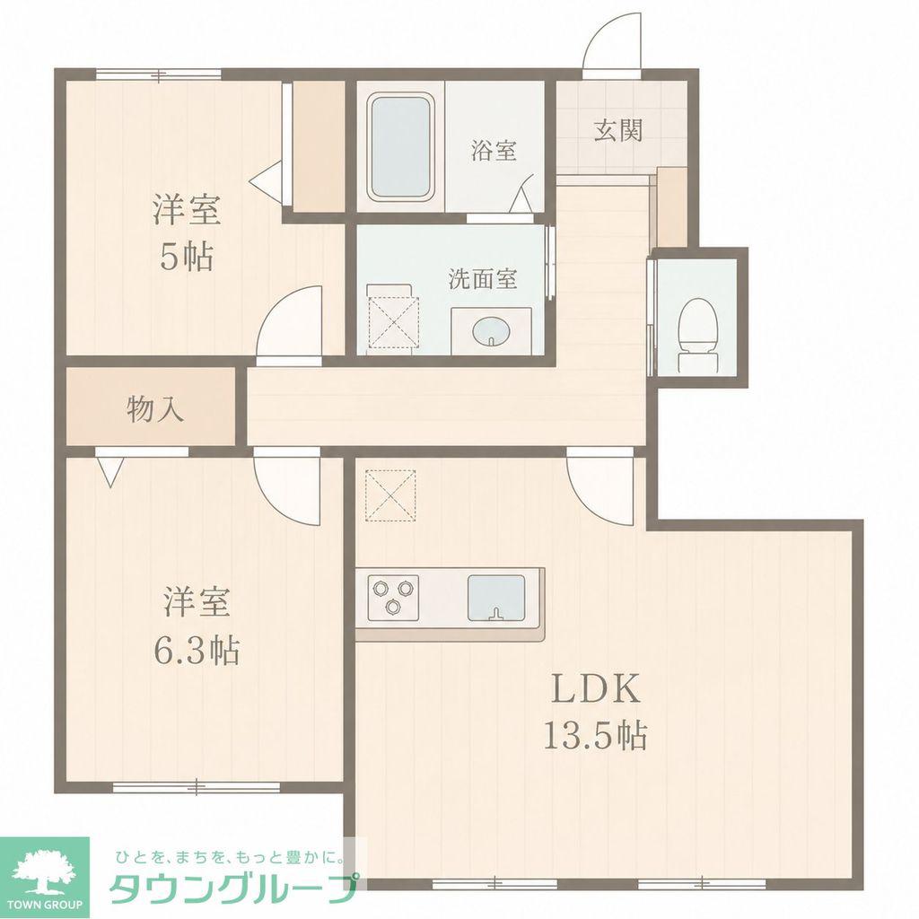 アーリーヒルズ(2LDK/1階)の間取り写真