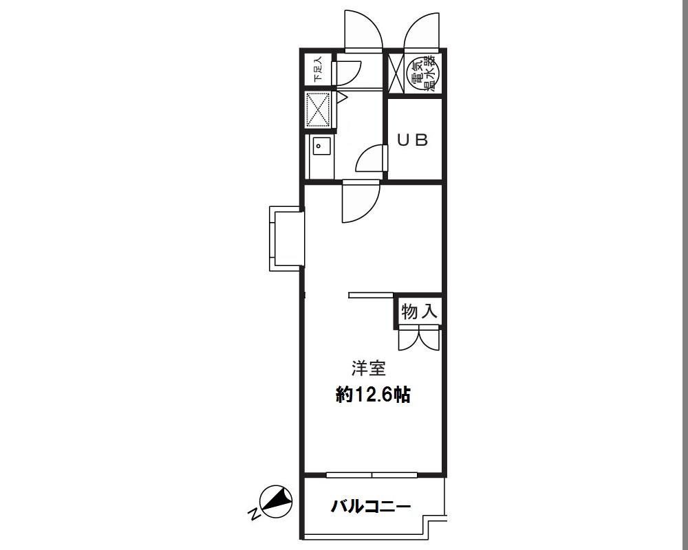 日興パレス登戸(1K/4階)の間取り写真
