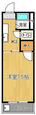ドリームハウスII(1K/4階)の間取り写真