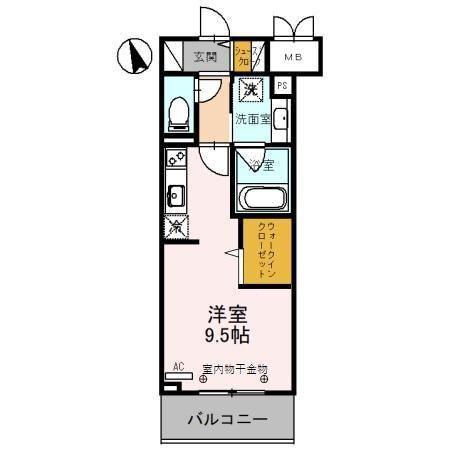 D-レジデンス椿・幸町(ワンルーム/4階)の間取り写真
