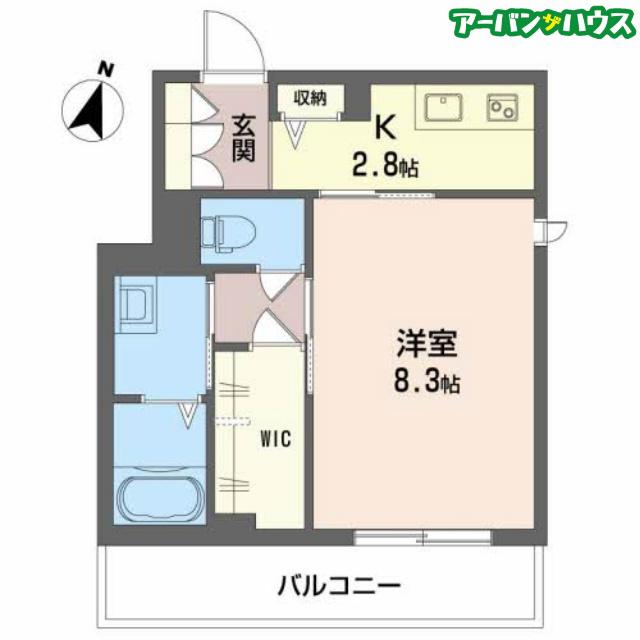 リガーレ中井(1K/3階)の間取り写真