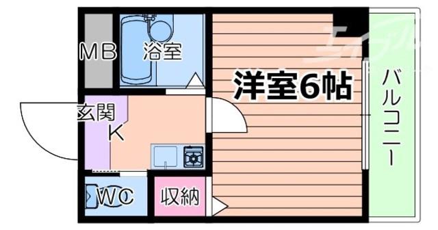 エクセレント上新 ラルク(1K/4階)の間取り写真