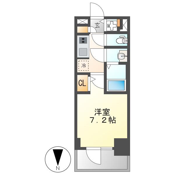 S-RESIDENCE名駅太閤(1K/7階)の間取り写真