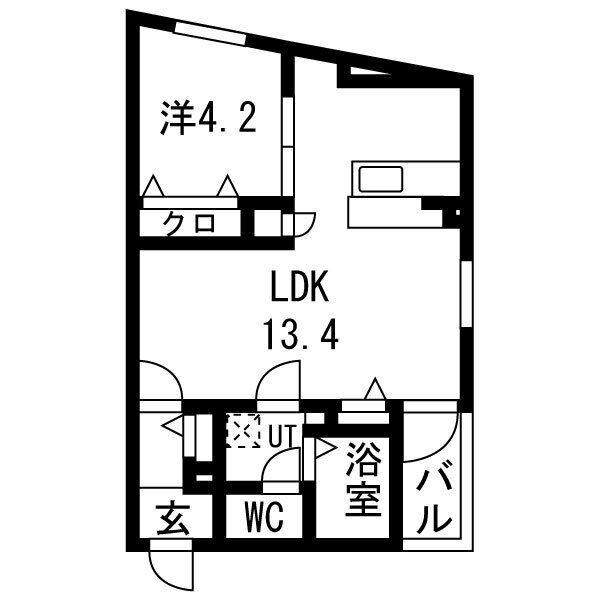 メルヴェイユ大日(1LDK/1階)の間取り写真