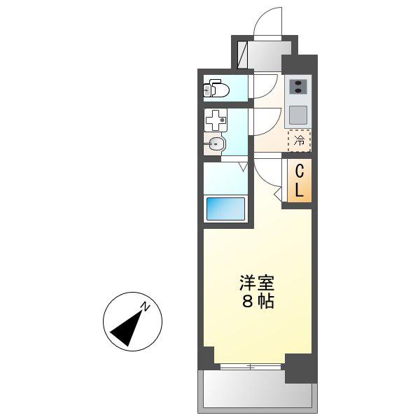 S-RESIDENCE志賀本通ノース(1K/6階)の間取り写真