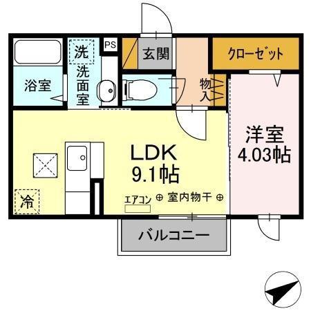 /JOY NARASHINO JOY NARASHINO(1LDK/1階)の間取り写真