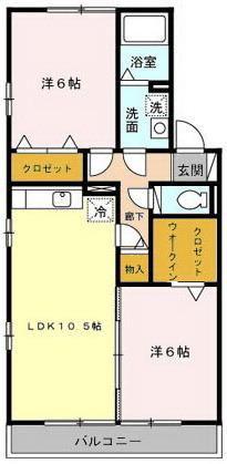 メゾンブランシェ(2LDK/2階)の間取り写真