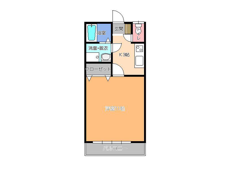 グリーンコーポFTI(1K/1階)の間取り写真