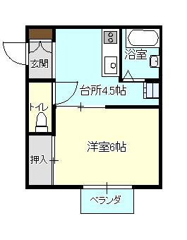 リヴィエールコートナカイ(1DK/1階)の間取り写真