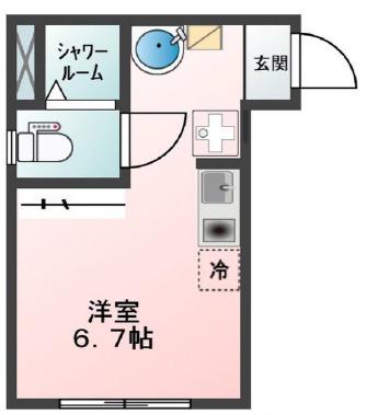 GLANZ稲荷台(ワンルーム/3階)の間取り写真