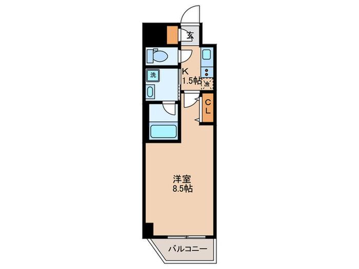 K RESIDENCE蒲田(1K/6階)の間取り写真