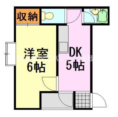 滝沢ビル(1DK/3階)の間取り写真