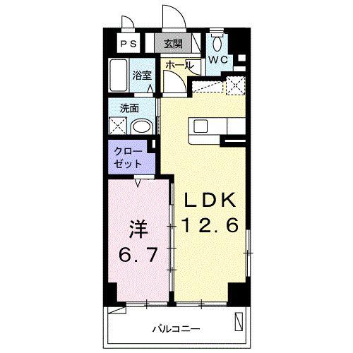 サンシャイン エアリー(1LDK/4階)の間取り写真