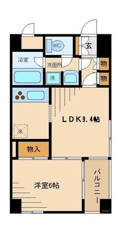 コートプラザ調布(1DK/2階)の間取り写真