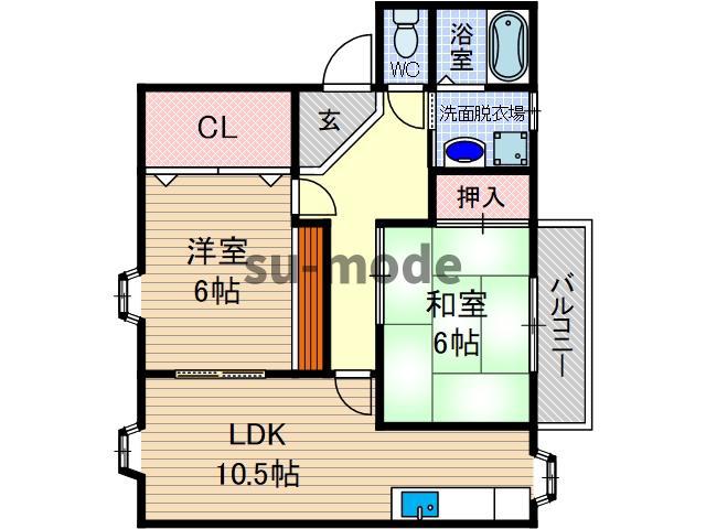 ヴィーヴルNAO(2LDK/2階)の間取り写真