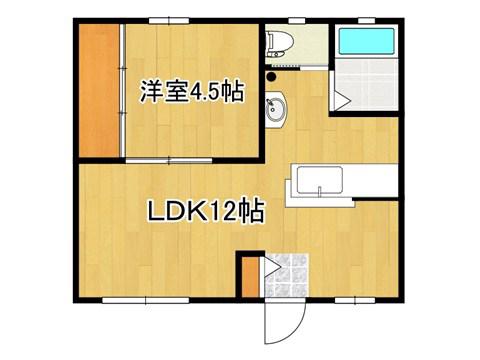 末木ハイツ(1LDK/2階)の間取り写真