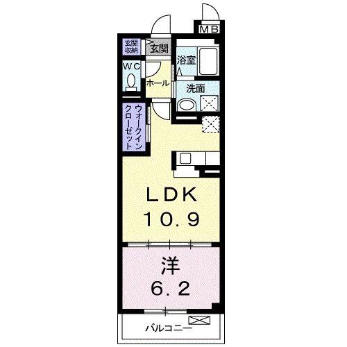 ベルクレール(1LDK/3階)の間取り写真