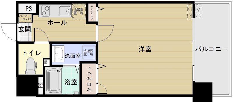 リバティR TENJIN II(1K/5階)の間取り写真
