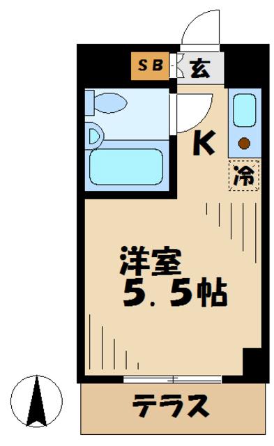 トップ稲城(ワンルーム/2階)の間取り写真