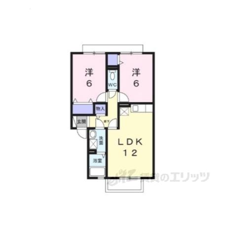 ボヌールAB(2LDK/1階)の間取り写真
