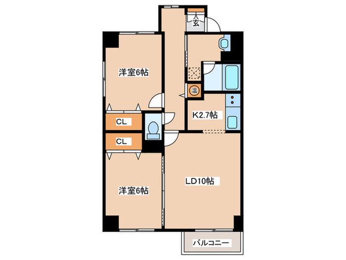 クリーンコンフォート(2LDK/5階)の間取り写真