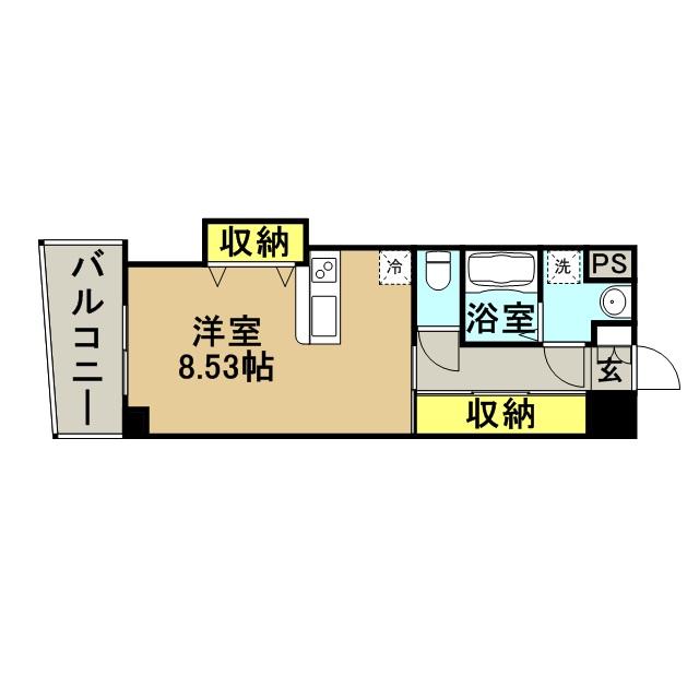 ロイヤルリバービュー143(ワンルーム/11階)の間取り写真